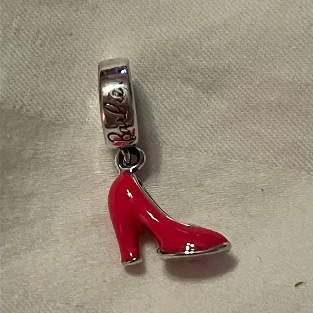 925 Sterling Silver “Barbie” Pink High Heel Charm Pendant - Picture 1 of 5